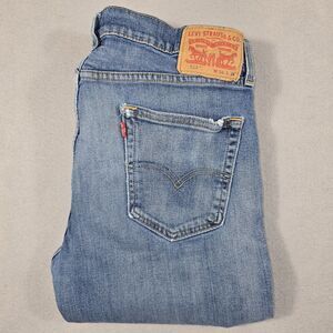 Levi's 514 Fitted Straight Leg Men's Jeans Size 34x34 Distressed Blue Denim